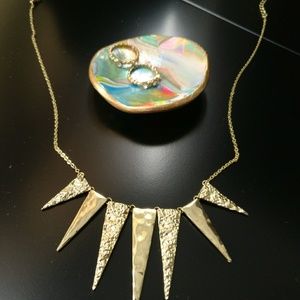 Gold necklace and rings